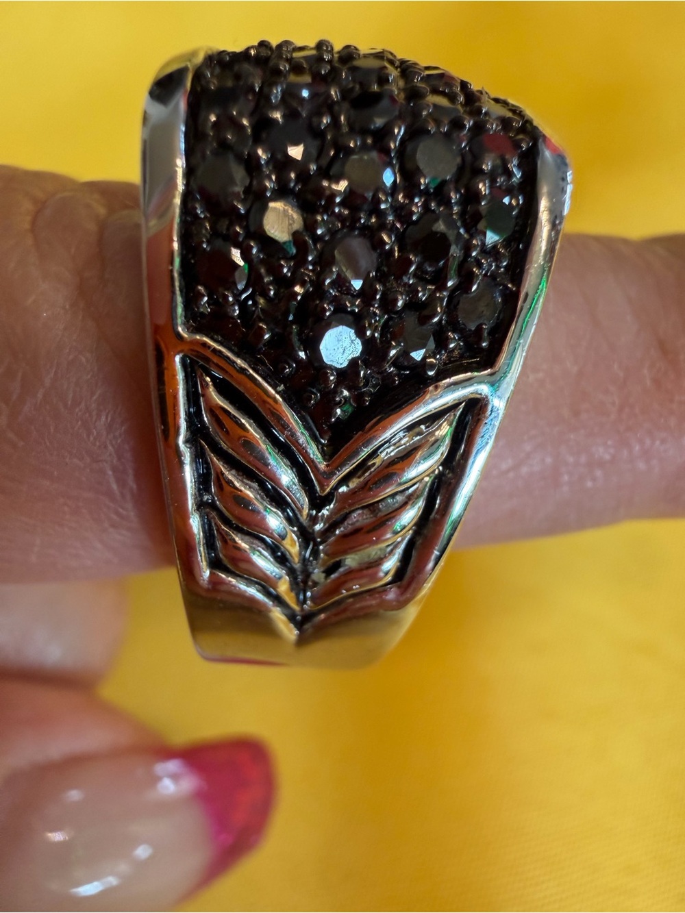 Park Lane Fame Black CZ Statement Ring – Size 12